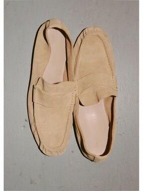 NWT The Row Soft Suede Loafers in Beige size 10